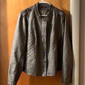 Maurice’s grey faux leather jacket